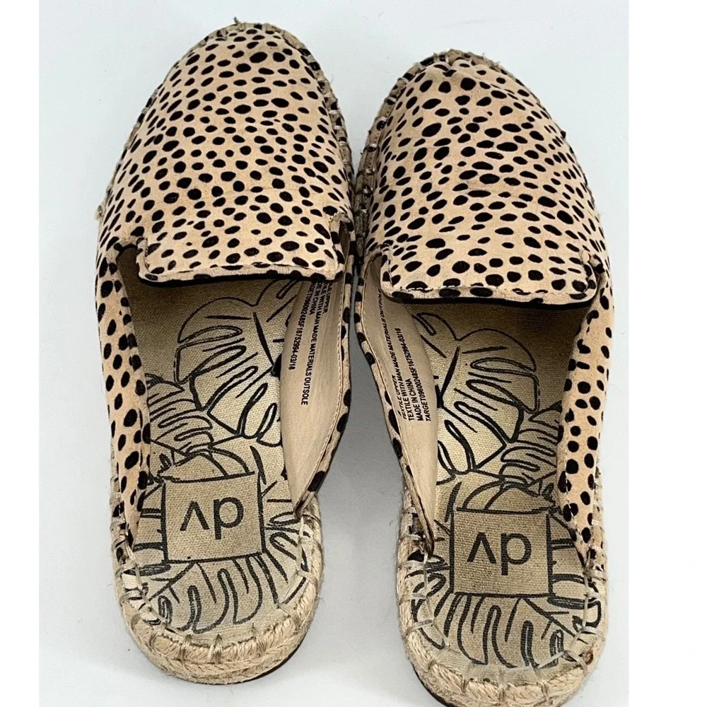 DV Dolce Vita Leopard Print Espadrille Mules Slip‎ On Flats Women Size 8